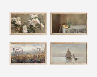 200+ Vintage Frame TV Art Bundle | Antique Frame Tv Art Collection, Landscape Frame TV, Farmhouse Samsung Frame TV Art, Neutral Wildflower, image 11