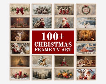 100+ Christmas Frame TV Art Bundle – Samsung Frame TV Art Collection, Winter Holiday Painting, Rustic Santa & Cozy Christmas Digital Art Set