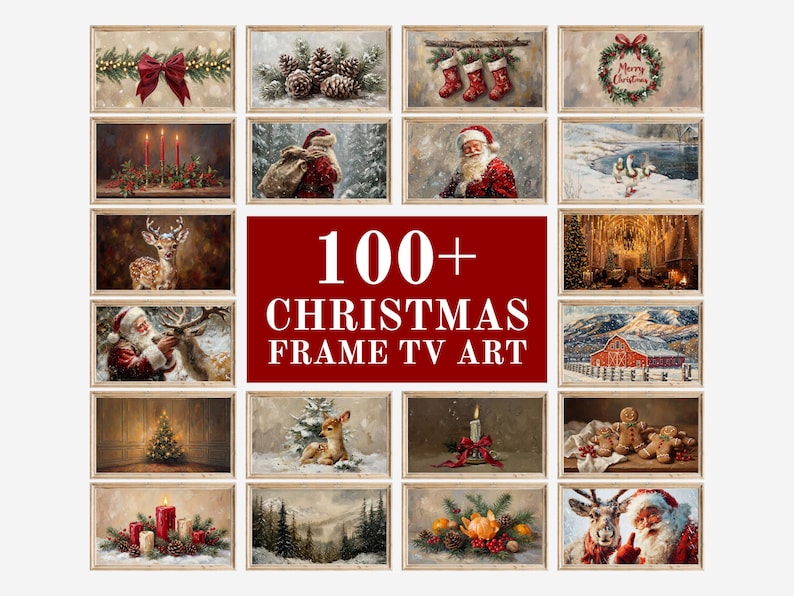 100+ Christmas Frame TV Art Bundle