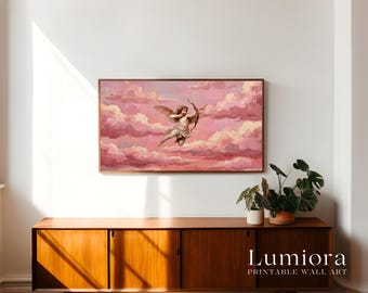 Romantic Cupid Angel Samsung Frame TV Art, Vintage Cupid Oil Painting, Mythological Love God Wall Art, Valentine's Day Decor, 4K, image 3