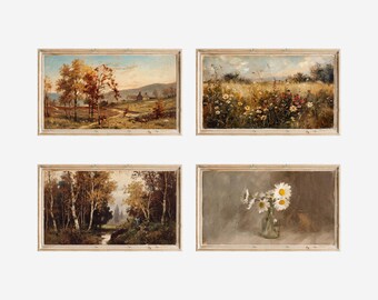 80+ Fall Autumn Frame Tv Art Bundle, Vintage Autumn Landscape TV Art Set, Rustic Fall Frame TV Art, Fall Art for TV, image 6