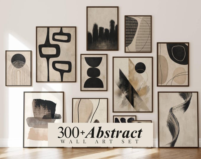 300+ Abstract Gallery Wall Art Set, Neutral Wall Print…