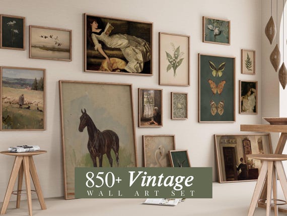 850+ Vintage Wall Art Set