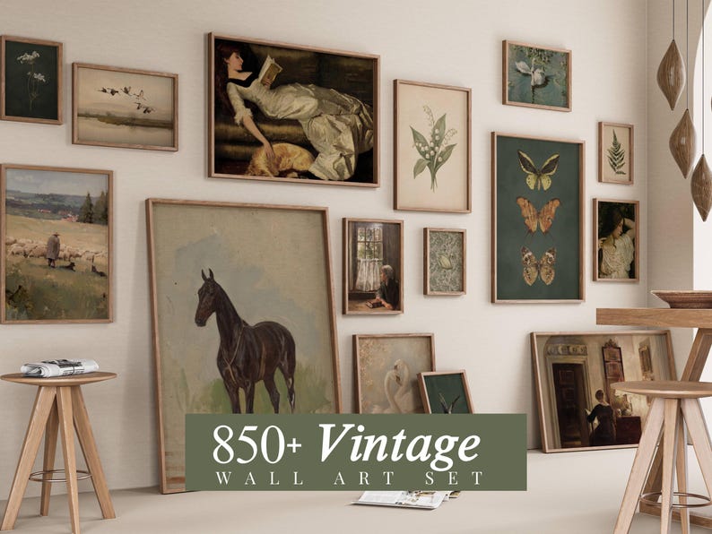 850+ Vintage Wall Art Set