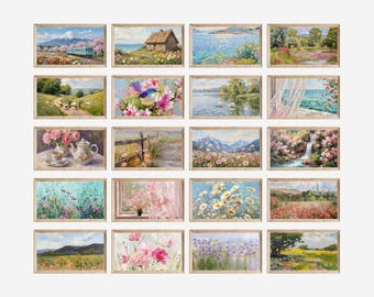 200+ Spring Frame TV Art Mega Bundle, Vintage Oil Painting Samsung Frame TV Art, Floral Landscape Art, Digital Download for TV, Screen Art, image 6