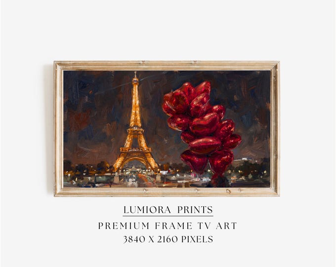 Samsung Frame TV Art Valentine's Day, Paris Eiffel Tower…
