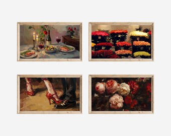 120+ Valentine Frame TV Art Set, Romantic Frame TV Bundle, Vintage Love Art, Coquette Aesthetic, Red Roses, Couples, Paris, Samsung Art Mode, image 6