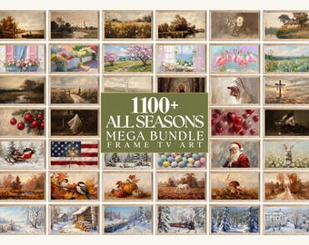 1100+ Samsung Frame TV Art Mega Bundle, All Season Frame TV Art, Whole Year Holiday Screen Art, Vintage Oil Painting, image 1