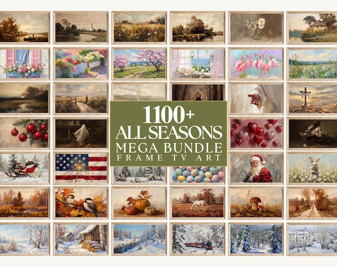 1100+ Samsung Frame TV Art Mega Bundle, All Season Frame TV…