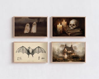 200+ Halloween Frame TV Art Bundle, Vintage Moody Ghost Painting, Spooky Samsung TV Background, image 9