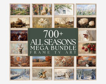 700+ All Seasons Samsung Frame TV Art Mega Bundle, Vintage Oil Painting Gallery Set, Full Year Holiday TV Art, Cottagecore Landscape Decor