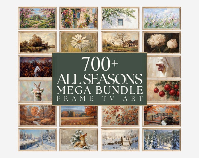 700+ All Seasons Samsung Frame TV Art Mega Bundle, Vintage…