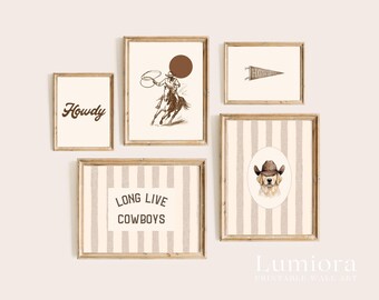25+ Vintage Western Prints, Boys Western Room Art, Cowboy Nursery Decor, Rodeo Nursery Wall Art, Howdy Baby Boy Room, Cowboy Playroom Set, image 5