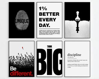 100+ Motivational Wall Art Set, Office Wall Art, Inspirational Quotes, Minimalist Poster, Motivational Decor, Typography Art Print Bundle, image 10