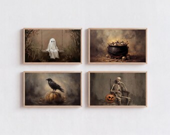 200+ Halloween Frame TV Art Bundle, Vintage Moody Ghost Painting, Spooky Samsung TV Background, image 11