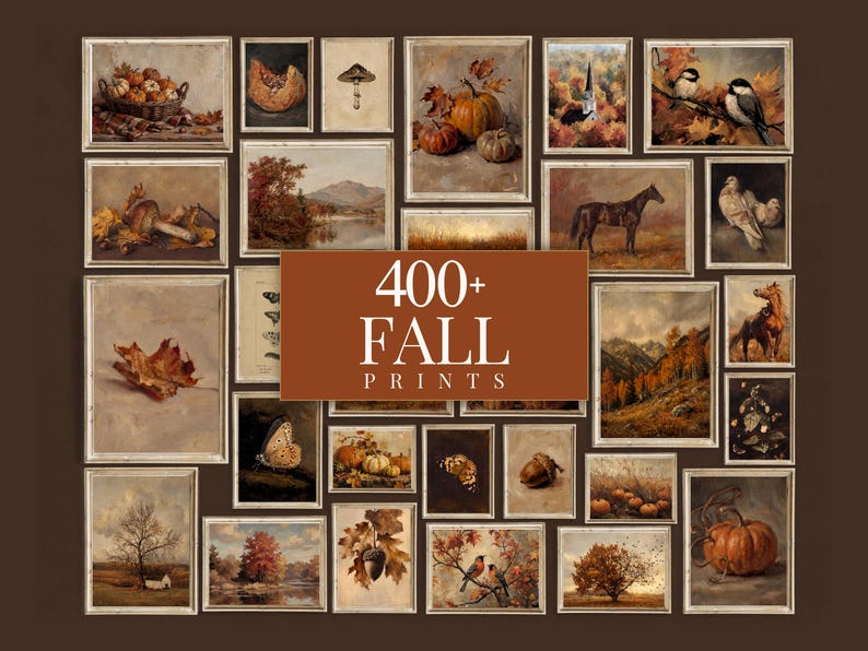 400+ Vintage Fall Wall Art Set