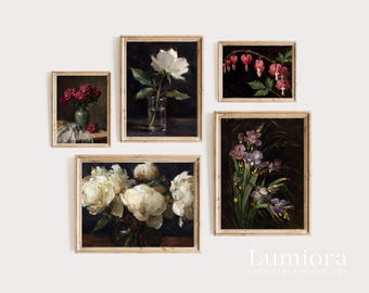 50+ Moody Floral Prints, Dark Botanical Art, Floral Gallery Wall, Vintage Flower Print, Dark Floral Prints, Moody Floral Gallery, image 4