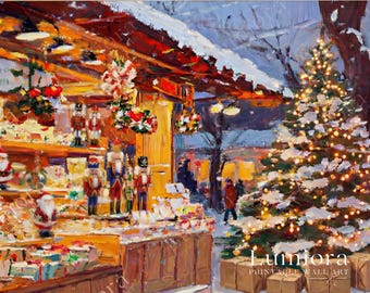 Christmas Market Frame TV Art – Cozy Holiday Village with Nutcrackers, Festive Winter Christmas Frame TV Art for Samsung Frame TV, image 7