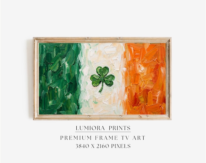 Ireland Flag Samsung Frame TV Art, St. Patrick’s Day Lucky…