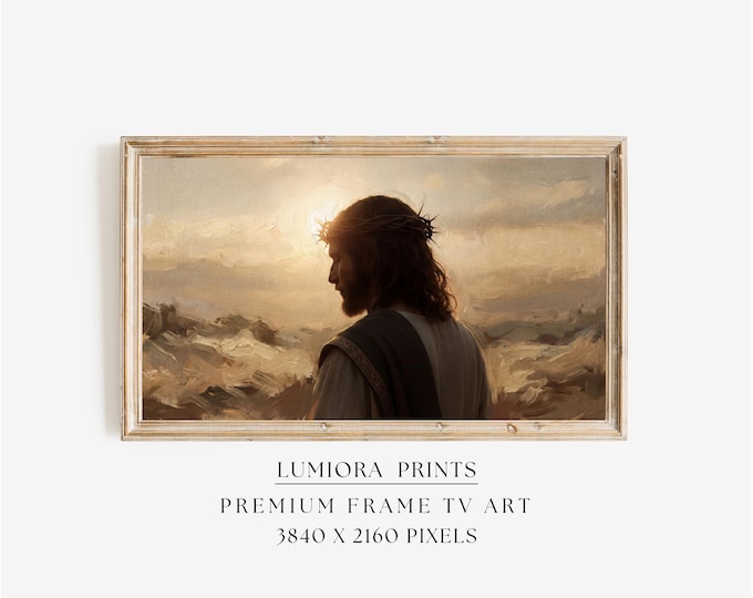 Jesus Crown of Thorns TV Art, Christ in Prayer Christian…