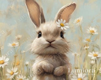 Easter Bunny Samsung Frame TV Art, Spring TV Decor, Cute Rabbit Oil Painting, Holiday Digital Download, 4K TV Screen Art, image 7