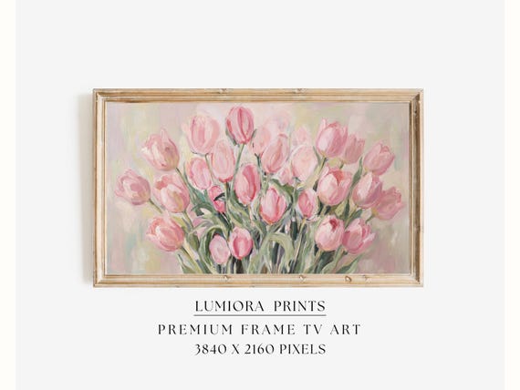 Pink Tulip Samsung Frame TV Art