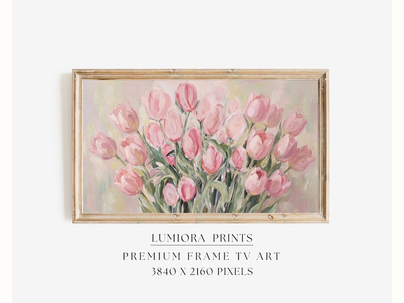Pink Tulip Samsung Frame TV Art