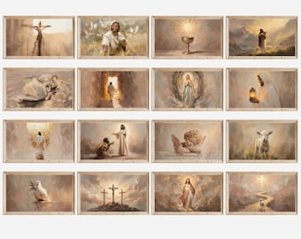 120+ Christian Samsung Frame TV Art Bundle, Jesus TV Art, Nativity Scene, Religious TV Art Decor, Bible Inspired Oil Paintings, Spiritual, image 3
