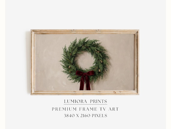 Christmas Wreath Frame TV Art