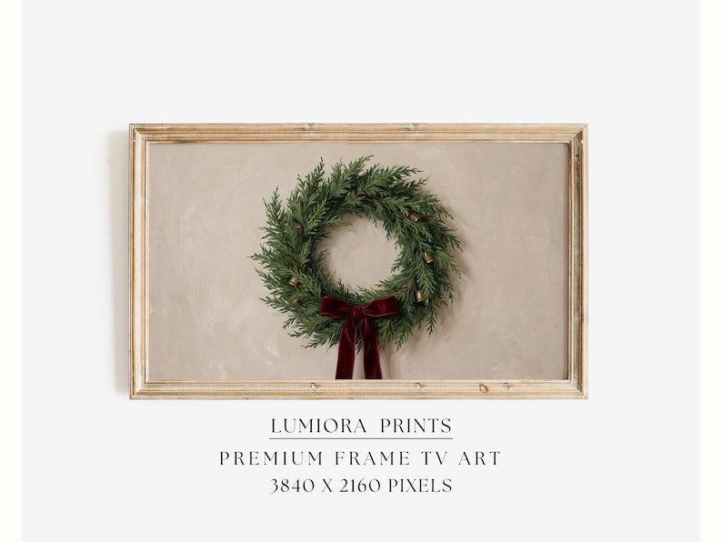Christmas Wreath Frame TV Art