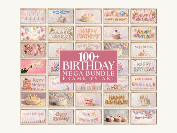 100+ Birthday Frame TV Art Mega Bundle
