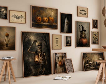 1550+ Fall & Halloween Vintage Wall Art Mega Bundle, The Ultimate Gallery Wall Set, Dark Academia, Cottagecore, Autumn Decor, image 22