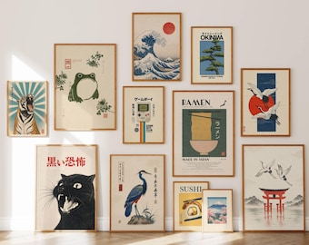 120+ Japanese Wall Art Set, Japandi Gallery Wall, Ukiyo-e Print Bundle, Vintage Japan Poster, Asian Wall Decor, Japanese Art Prints, image 3