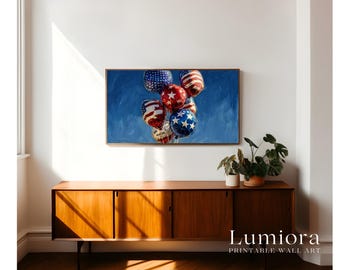 30+ 4th of July Samsung Frame TV Art Bundle, American Flag Independence Day Decor, July 4th TV Art, Patriotic Oil Painting, Digital Download, image 8
