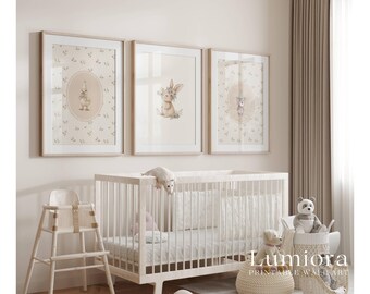 100+ Neutral Nursery Prints, Vintage Baby Room Decor, Boho Nursery Wall Art, Animal Poster Bundle, image 3