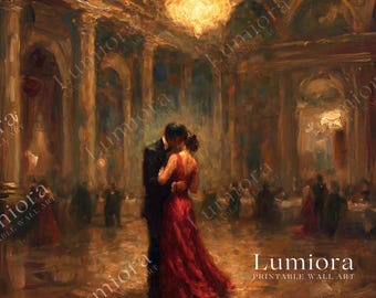 Valentine's Day Frame TV Art | Romantic Couple Dancing in Ballroom TV Art | Samsung Frame TV Valentine Decor, image 4