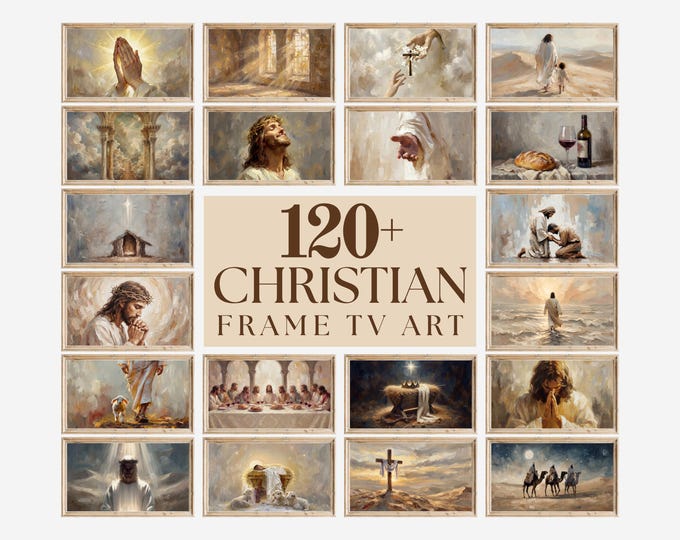 120+ Christian Samsung Frame TV Art Bundle, Jesus TV Art…