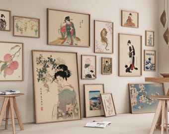 120+ Japanese Wall Art Set, Japandi Gallery Wall, Ukiyo-e Print Bundle, Vintage Japan Poster, Asian Wall Decor, Japanese Art Prints, image 7