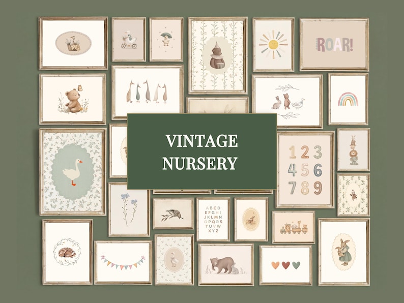 700+ Vintage Print Bundle, Antique Wall Art Set, Rustic Gallery Set, French Country Decor, Cottagecore Prints, Neutral Gallery Wall Mega Set image 12