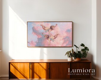 Samsung Frame TV Art Valentine's Day | Pink Cupid Oil Painting TV Art | Romantic Angel, 4K Download | Valentine Frame TV Decor, image 3