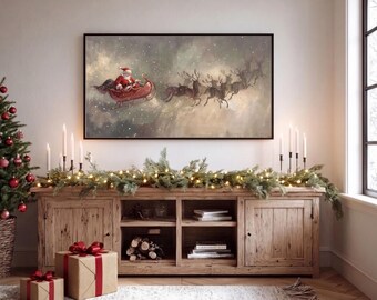 250+ Christmas Frame TV Art, Vintage Holiday Samsung TV Art, Winter TV Background, Festive Smart Tv Wallpaper, Santa Claus Digital Decor, image 14