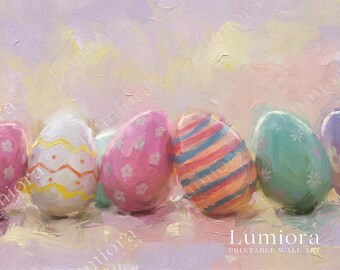 Pastel Easter Eggs Samsung Frame TV Art, Spring TV Decor, Holiday Oil Painting, 4K, Aesthetic Easter Wallpaper, Egg Screen Art, image 7