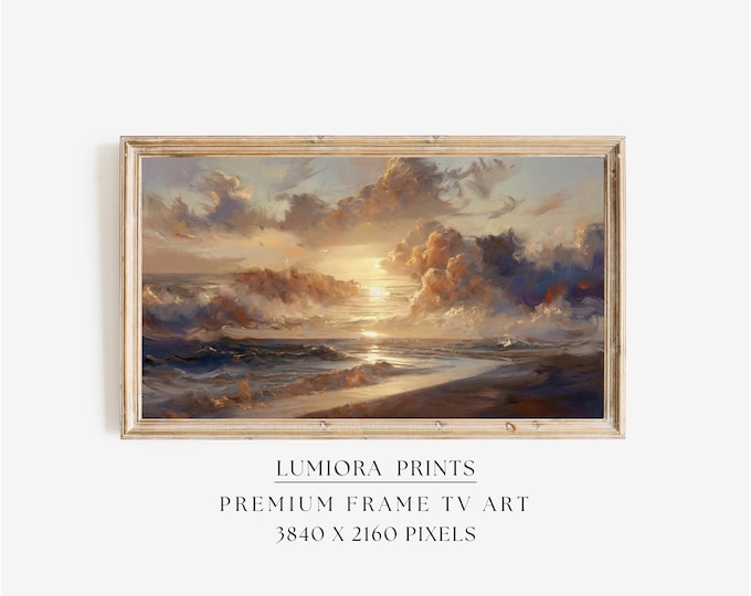 Sacred Sunset Ocean Samsung Frame TV Art, Christian…