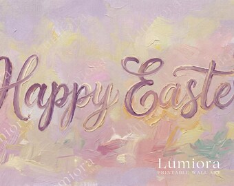 Happy Easter Samsung Frame TV Art, Holiday Typography Oil Painting, 4K Digital Download, Spring TV Decor, Pastel Aesthetic Screen Art, image 7