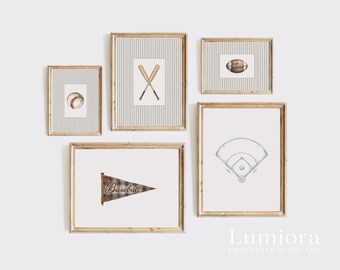 25+ Vintage Baseball Prints, Baseball Room Decor, Sports Room Wall Art, Classic Boy Room, Boys Baseball Bedroom, Playroom Gallery Set, image 5