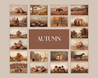 300+ Fall & Halloween Frame TV Art, Vintage Fall Samsung TV Art Bundle, Spooky TV Background, image 4