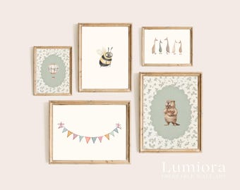 100+ Neutral Nursery Prints, Vintage Baby Room Decor, Boho Nursery Wall Art, Animal Poster Bundle, image 7