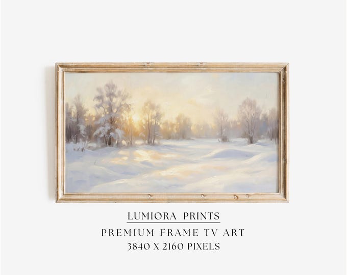 Samsung Frame TV Art Winter Sunrise Landscape • Snowy…