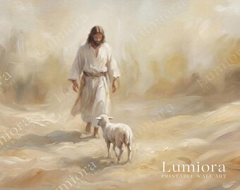 The Good Shepherd Samsung Frame TV Art, Jesus with Lamb Screen Decor, Christian Religious Oil Painting, Spiritual TV Art, 4K, image 7