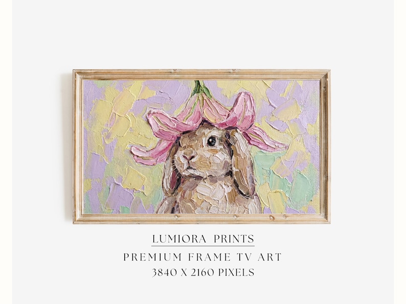 Easter Bunny with Flower Hat Samsung Frame TV Art